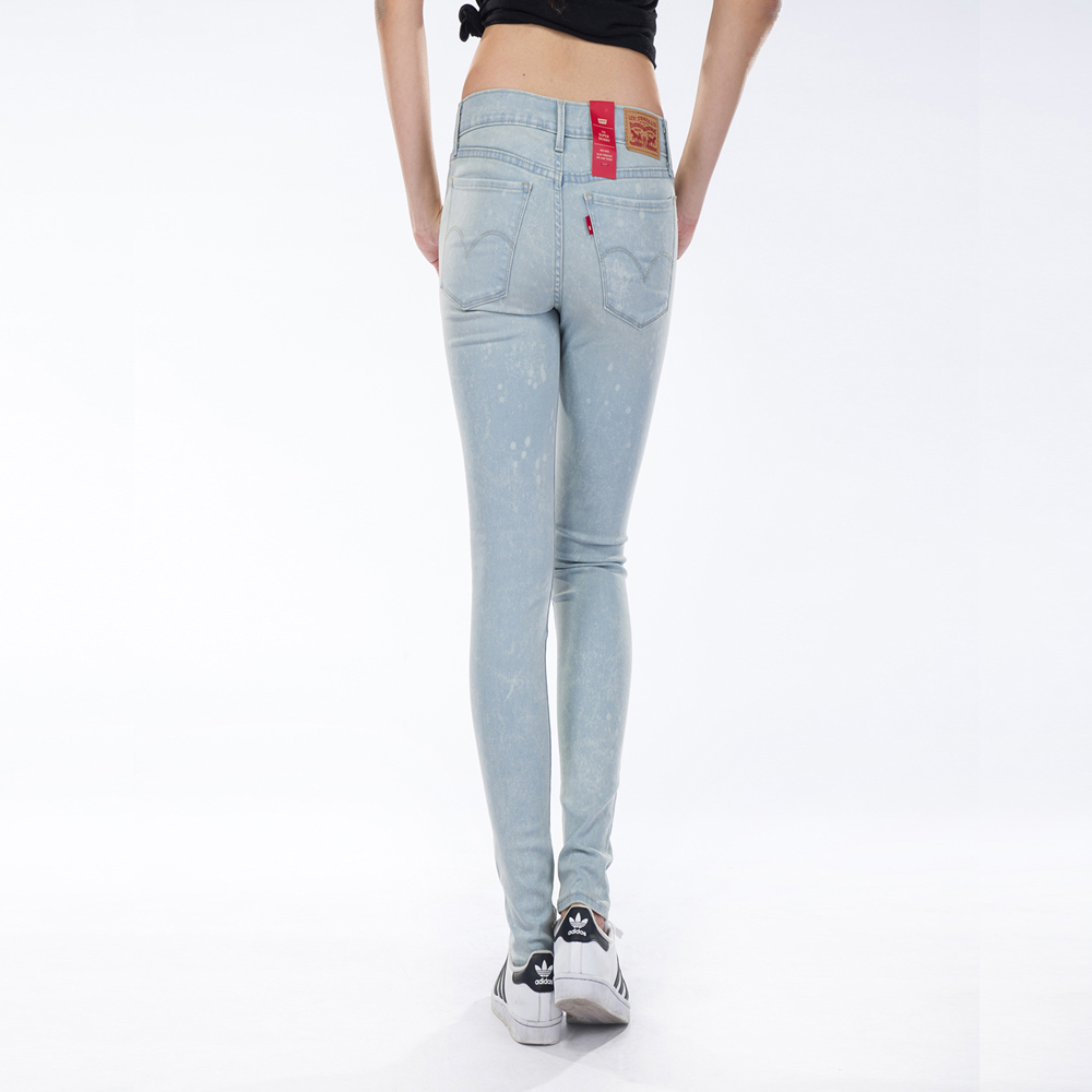 Levi's李维斯女式710系列灰蓝色棉+聚酯纤维+氨纶薄款JPY带授权招加盟代理