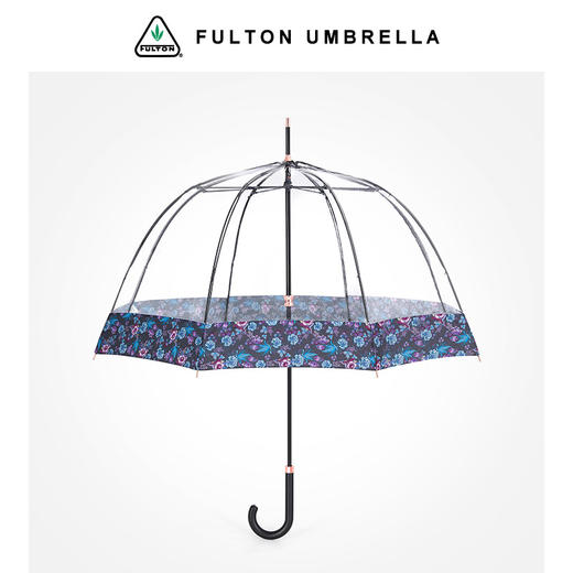 19新品英国进口fulton富尔顿女王御用款透明鸟笼伞长柄雨伞