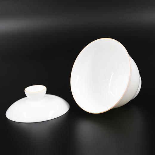 甜白釉盖碗无托款 商品图1