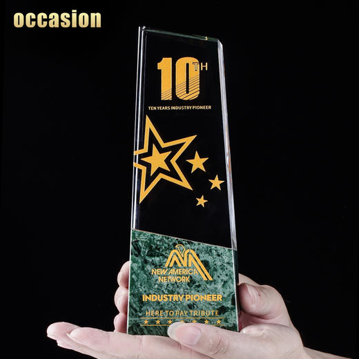 奖杯定制水晶大理石定做创意荣誉企业优秀员工纪念刻字奖牌制作 商品图3