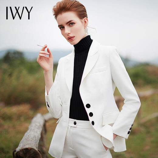 IWY/白色长袖西装长裤套装CP9322 商品图5