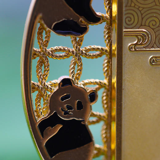 【少量现货】上海造币·熊猫花丝珐琅纪念银章 商品图5