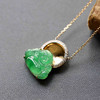 高冰种阳绿翡翠弥勒佛锁骨链18k黄金钻石镶嵌 商品缩略图0