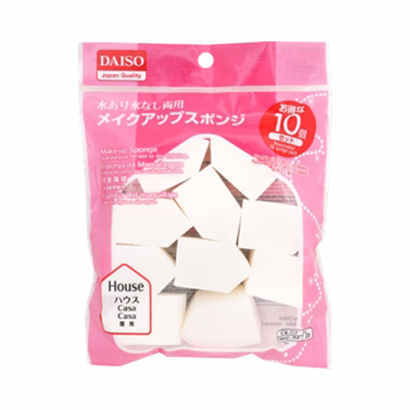 【保税仓】DAISO 大创 干湿两用三角化妆海棉粉扑 10个 商品图0