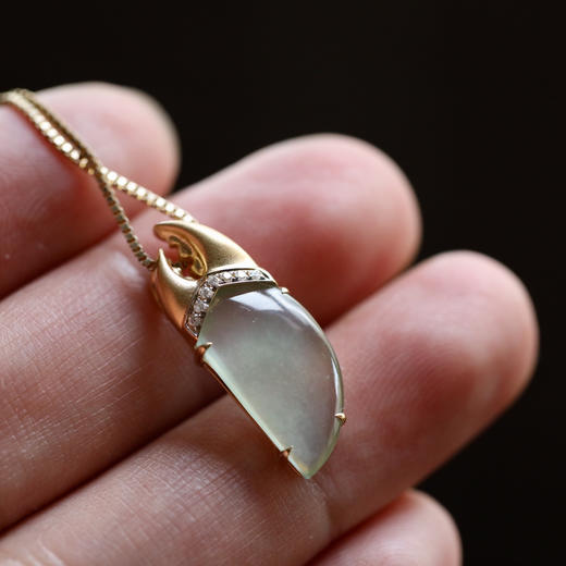 高冰种翡翠螃蟹钳我有钱18k黄金钻石镶嵌 商品图4