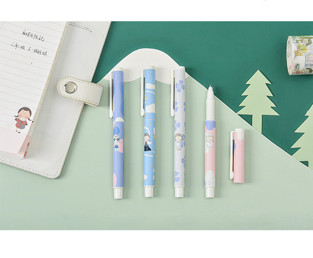 三年二班创意麻球中性笔05mm水性笔学生签字笔女生可爱卡通水笔z