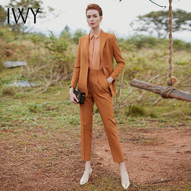 IWY/时尚气质焦糖色西装套装女名媛修身职业装高端工作服CP9369-C
