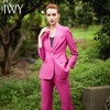 IWY/气质玫红色职业装女时尚工作服两件套西服套装干练正装CP9352 商品缩略图3