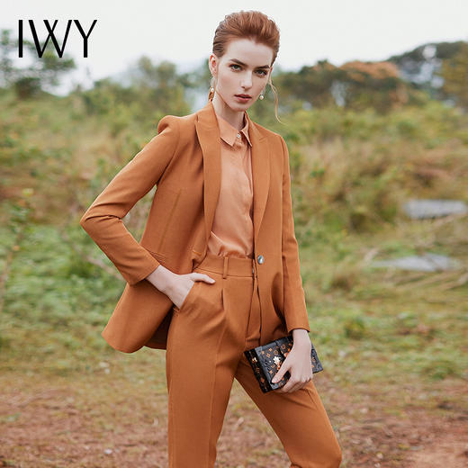 IWY/时尚气质焦糖色西装套装女名媛修身职业装高端工作服CP9369-C 商品图4