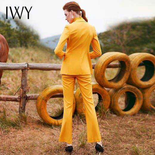 IWY/亮丽黄色西装套装女单粒扣时尚修身职业装气质工作服CP9329 商品图2
