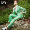IWY/时尚职业装女装清新绿色西服套装经典喇叭裤两件套修身正装CP9333 商品缩略图4