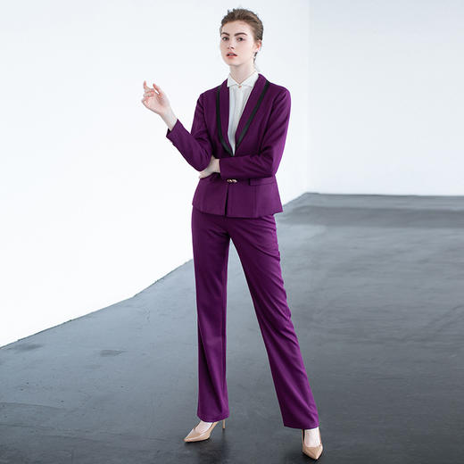 2020秋季新款紫色长袖西装长裤套装px60010pk50010