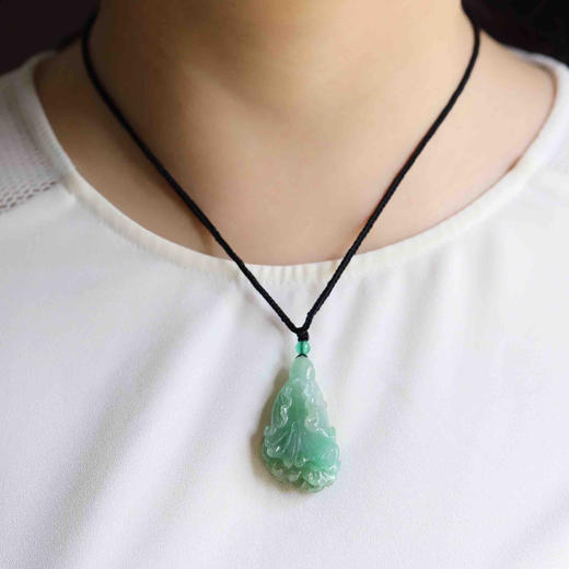 糯冰种阳绿翡翠大白菜百财 商品图10