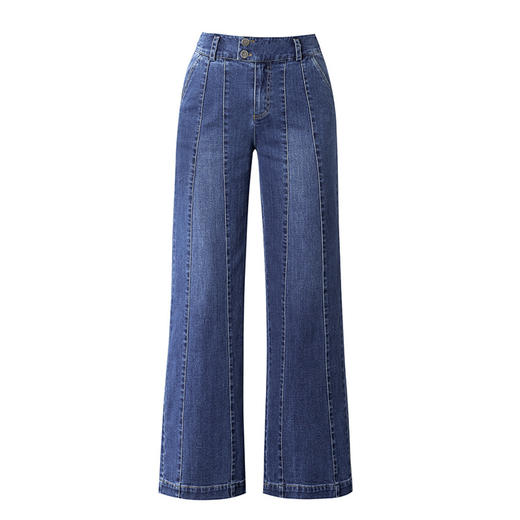 MY-9001新款韩版高腰显瘦大码直筒牛仔阔腿裤TZW 商品图4