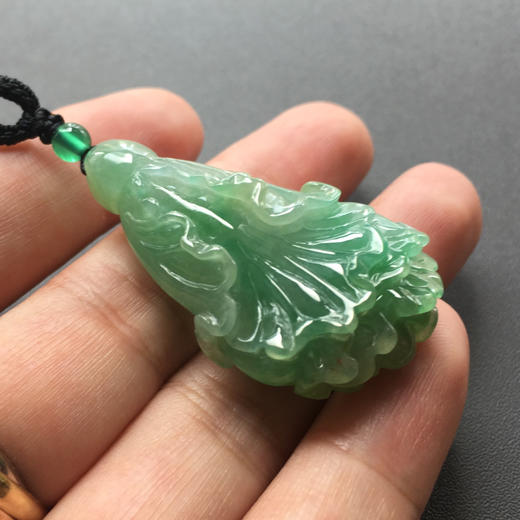 糯冰种阳绿翡翠大白菜百财 商品图2