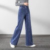 MY-9001新款韩版高腰显瘦大码直筒牛仔阔腿裤TZW 商品缩略图2