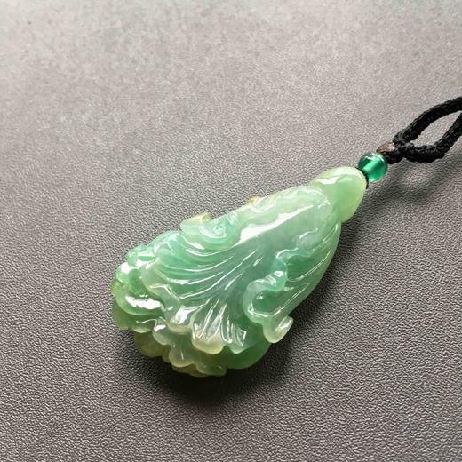 糯冰种阳绿翡翠大白菜百财 商品图5