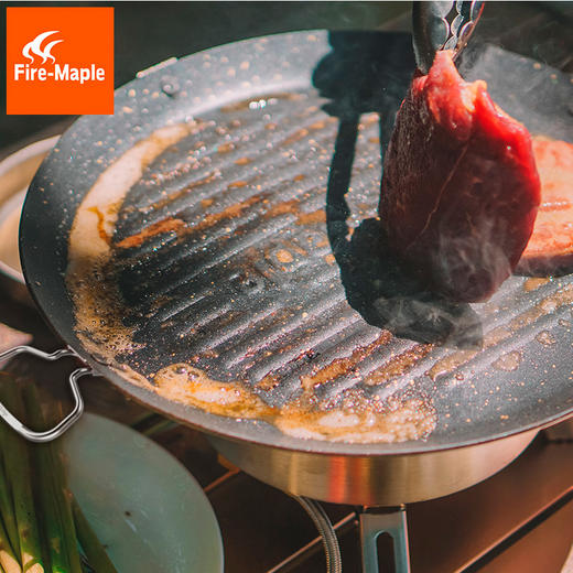 火枫 百味 煎盘 烤盘 不粘锅 家用平底坑纹 圆形平底 煎锅 30cm直径 商品图6