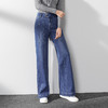 MY-9001新款韩版高腰显瘦大码直筒牛仔阔腿裤TZW 商品缩略图1