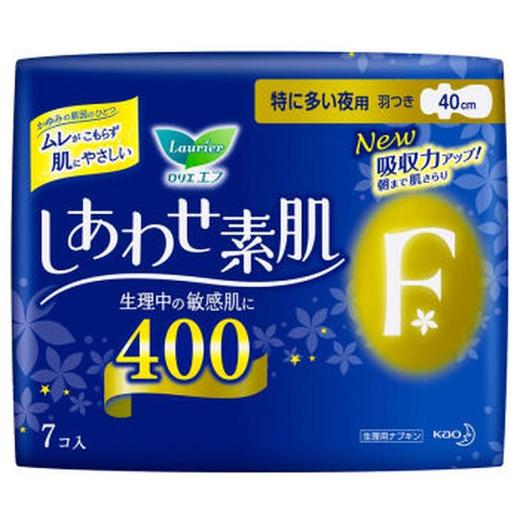 【保税仓】日本花王乐而雅F系列绵柔亲肤量多夜用护翼卫生巾40cm7片 商品图0
