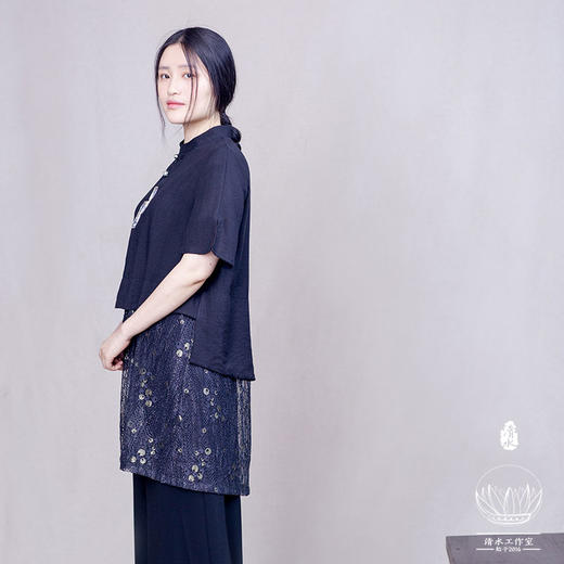 清水设计丨【一朝风月】中国风禅服茶服连衣裙长袍长衫 商品图3