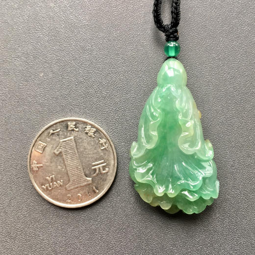 糯冰种阳绿翡翠大白菜百财 商品图4