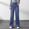 MY-9001新款韩版高腰显瘦大码直筒牛仔阔腿裤TZW 商品缩略图0