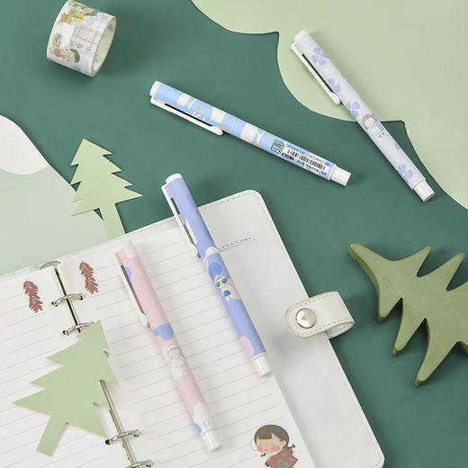 三年二班创意麻球中性笔05mm水性笔学生签字笔女生可爱卡通水笔z