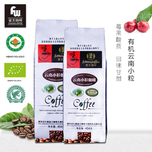 有机咖啡 云南精选有机小粒咖啡豆中度烘焙 香醇现磨咖啡粉 454g 商品图0