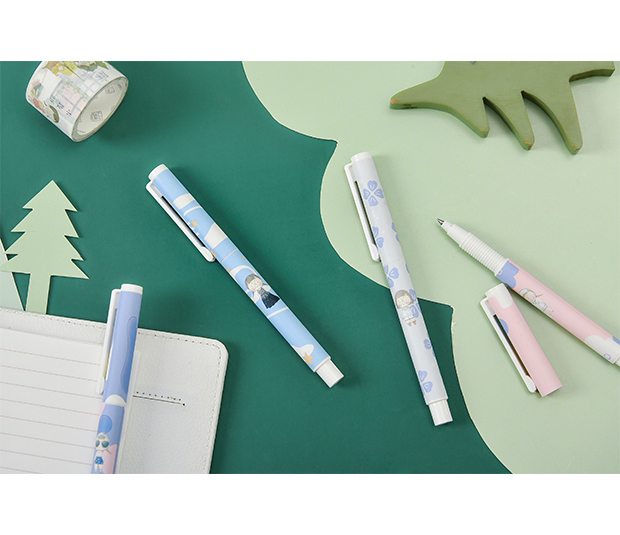 三年二班创意麻球中性笔05mm水性笔学生签字笔女生可爱卡通水笔z