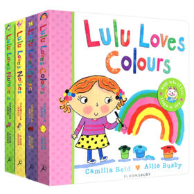 英文原版 Lulu系列4册合售 我爱露露系列绘本 纸板翻翻书 Lulu Loves Noises Shapes Numbers Colours 幼儿英语启蒙认知图画故事书