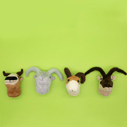 四羊冰箱贴高原动物藏羚羊盘羊岩羊羚牛科普毛绒可爱玩具冰箱贴 商品图1