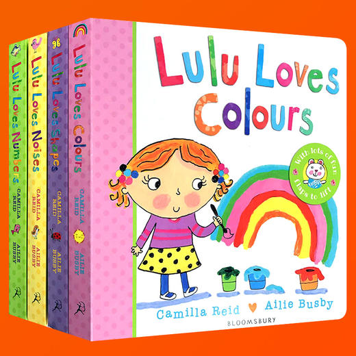 英文原版 Lulu系列4册合售 我爱露露系列绘本 纸板翻翻书 Lulu Loves Noises Shapes Numbers Colours 幼儿英语启蒙认知图画故事书 商品图2