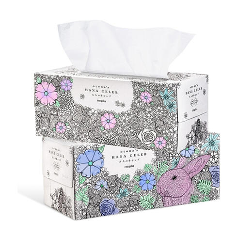 南京（日本原装）妮飘（Nepia）鼻贵族手绘限量版盒装抽纸（3层150抽1盒） 商品图1