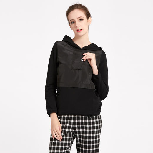 水淼秋装新品连帽休闲显瘦卫衣针织上衣5239