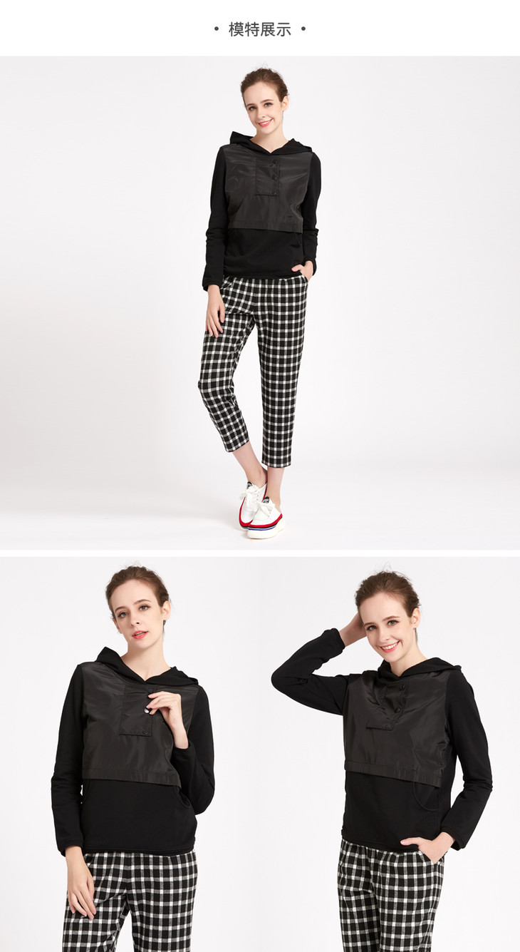 水淼秋装新品连帽休闲显瘦卫衣针织上衣5239