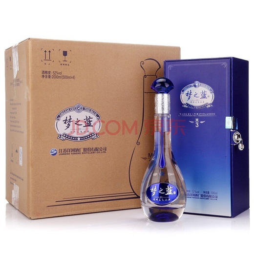 【推荐】洋河 梦之蓝 M3 40.8度 500ml*4 【整箱装】 商品图0