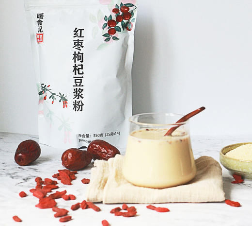 不添加蔗糖 营养早餐 红枣枸杞豆浆粉 350克（14袋） 商品图0