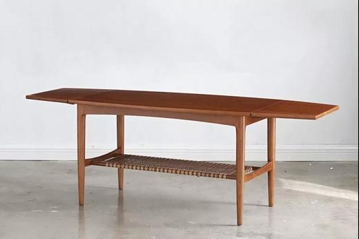 伽罗 JALO MCM樱桃木藤编可折叠长茶几 商品图1