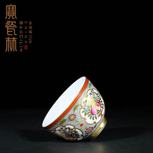 宝瓷林珐琅三多纹杯 商品图3