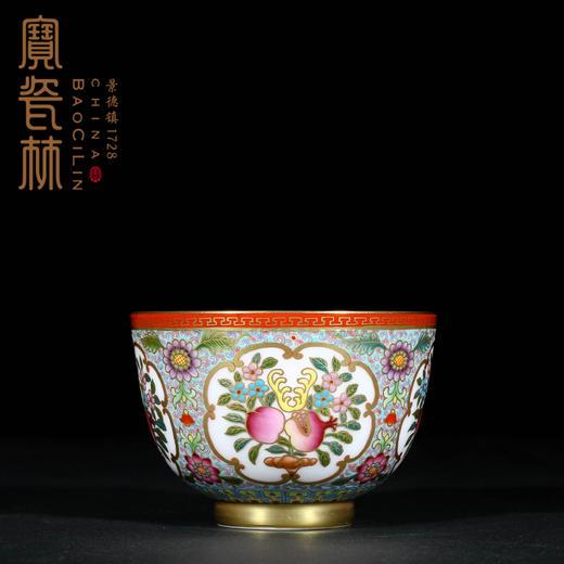宝瓷林珐琅三多纹杯 商品图0