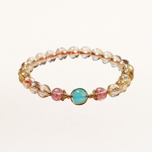 金发晶天河石水晶手链 黄色水晶手串 简约水晶串珠首饰饰品 8mm 商品图0