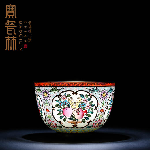 宝瓷林珐琅三多纹杯 商品图2