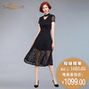 【断码】LD/XL码•YIQU |“放逐心灵”刺绣蕾丝双层连身裙（高贵黑）PT 商品缩略图0