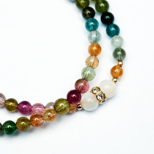 醍醐 碧玺贝壳五瓣花双圈 手串 手链 精选巴西碧玺 商品图3