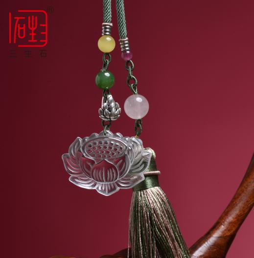三生·花好月圆——白水晶静心莲多用挂饰 商品图9