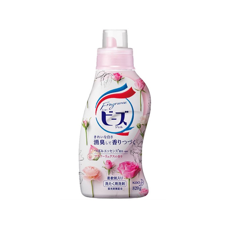 KAO/花王 洗衣液 含天然柔顺剂 玫瑰柠檬香 820G有票JPY带授权招加盟代理
