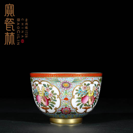 宝瓷林珐琅三多纹杯 商品图1