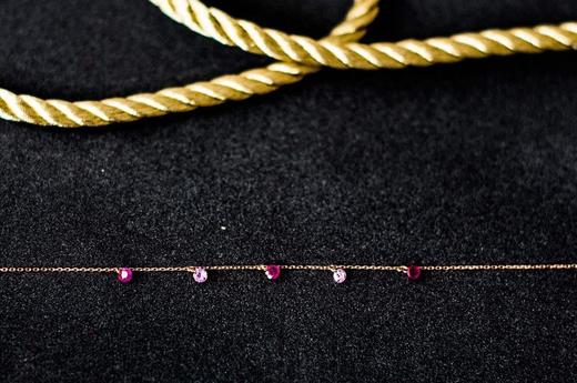 订购6周到｜La Brune et La Blonde-Confetti Pink-18K玫瑰金 0.65克拉天然宝石 手链［法国设计师］ 商品图3