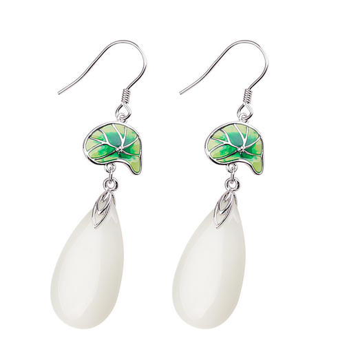 RPY-EZ690005时尚大气优雅抒情女式荷叶和田玉耳坠 商品图4